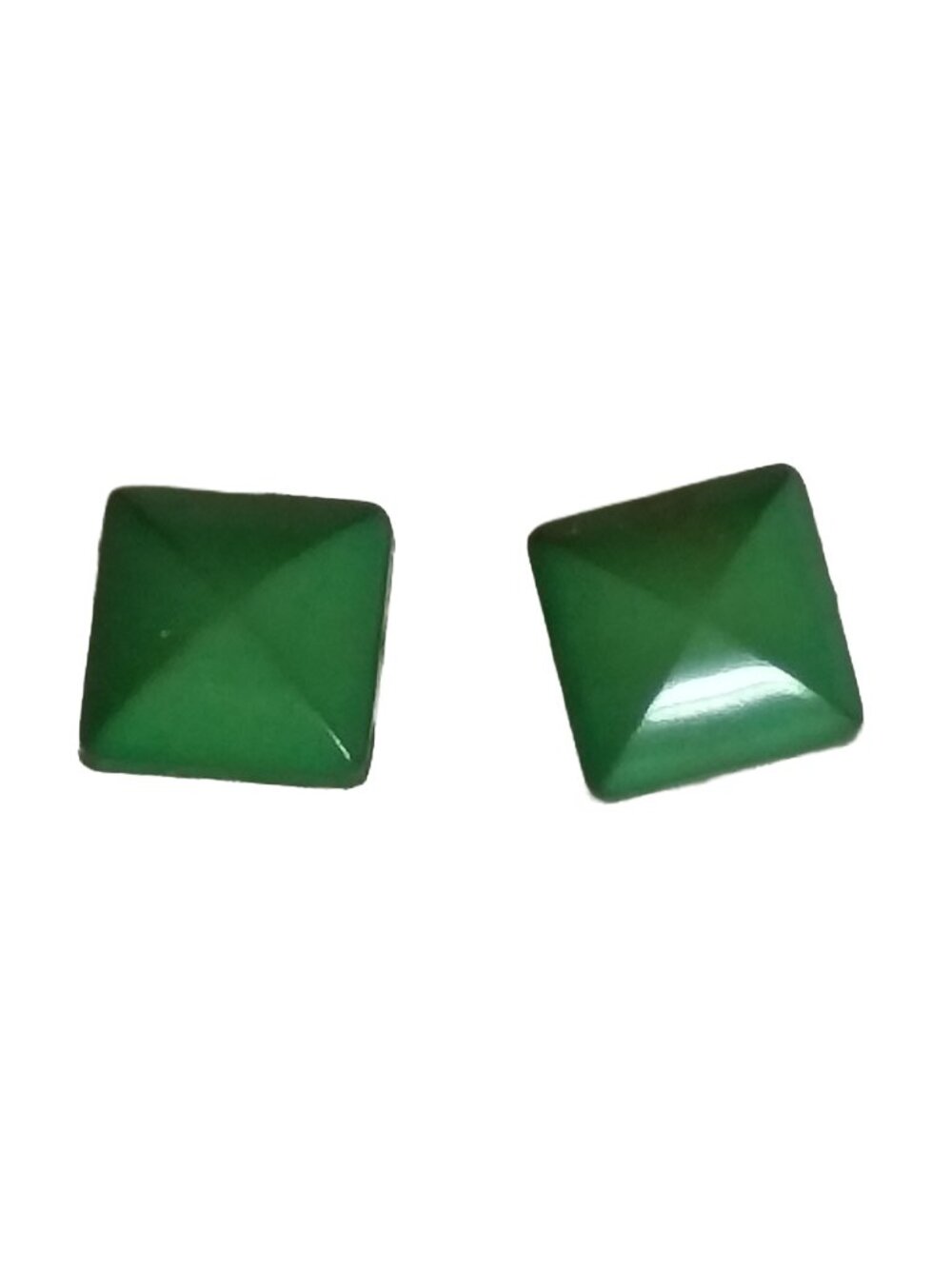 Mid Century Modern Vintage Stud Earrings Green